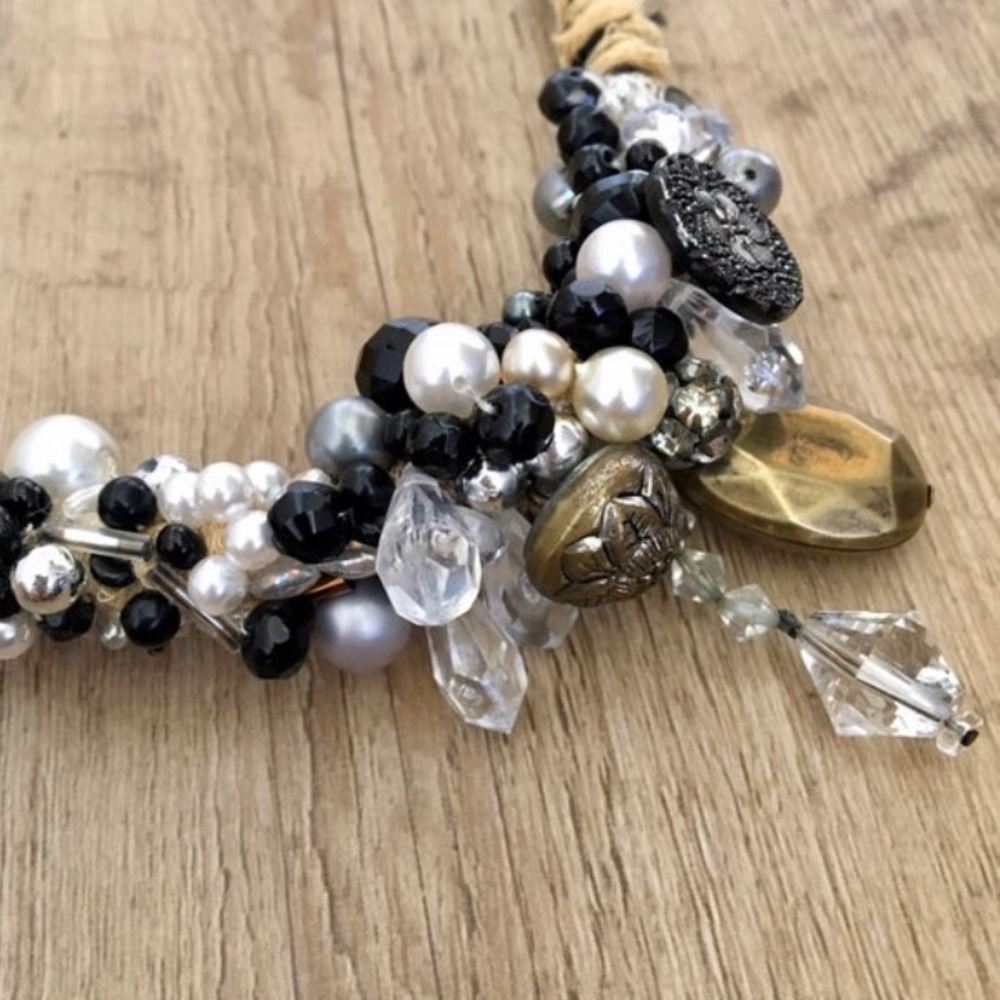 Handmade Vintage Buttons and Baubles Necklace - Picture 8 of 9